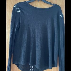 Generation Love Black Long Sleeve Blouse with studs